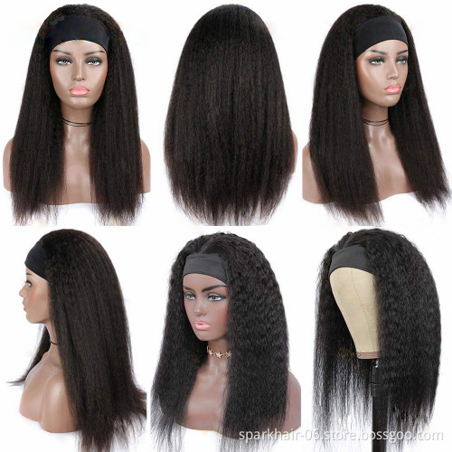Wholesale price headband wigs human hair,hair wig with headband,headband wigs for black women